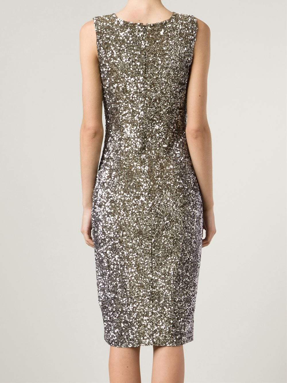 PAMELLA ROLAND-Ombre Signature Sequin Dress-GUNMETAL