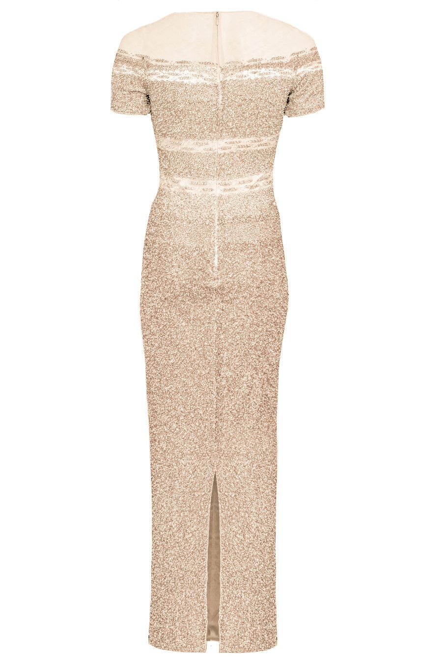 PAMELLA ROLAND-Champagne Ombre Signature Sequin Gown-