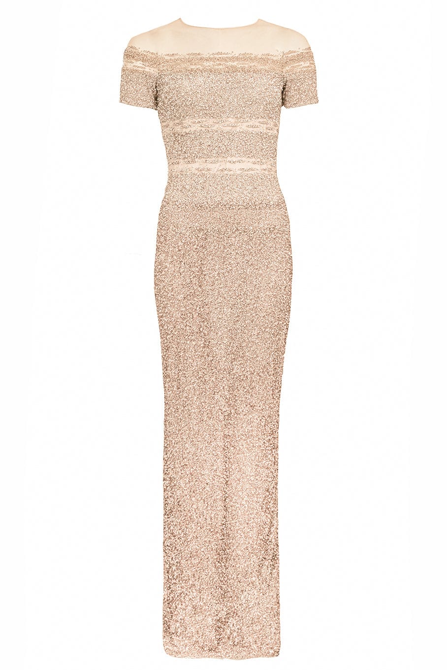PAMELLA ROLAND: Champagne Ombre Signature Sequin Gown PAMELLA ROLAND: Champagne Ombre Signature Sequin Gown