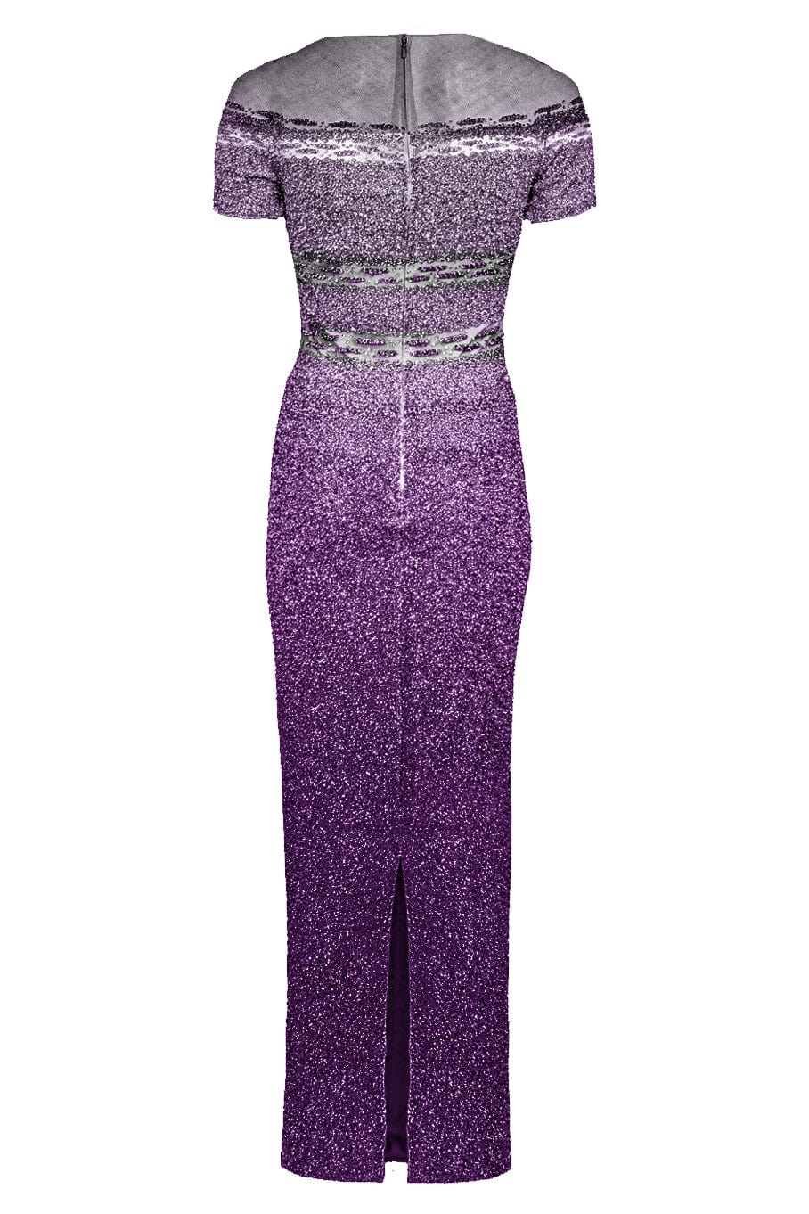 PAMELLA ROLAND-Lavender Ombre Signature Sequin Gown-