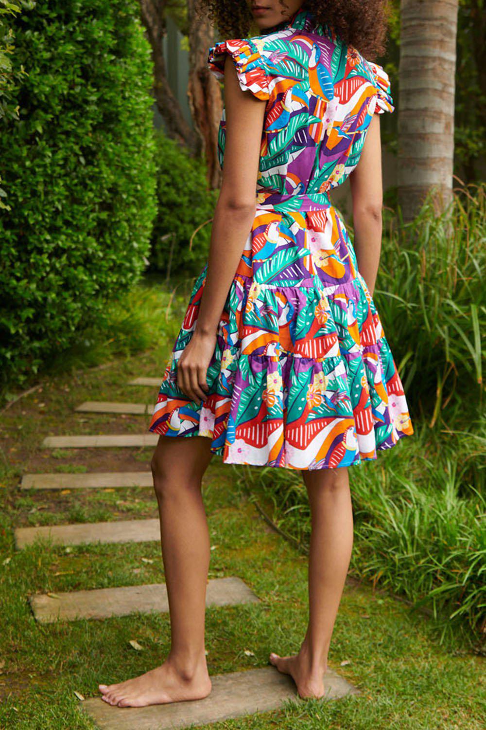 PAOLITA-Tropicana Ruffle Dress-