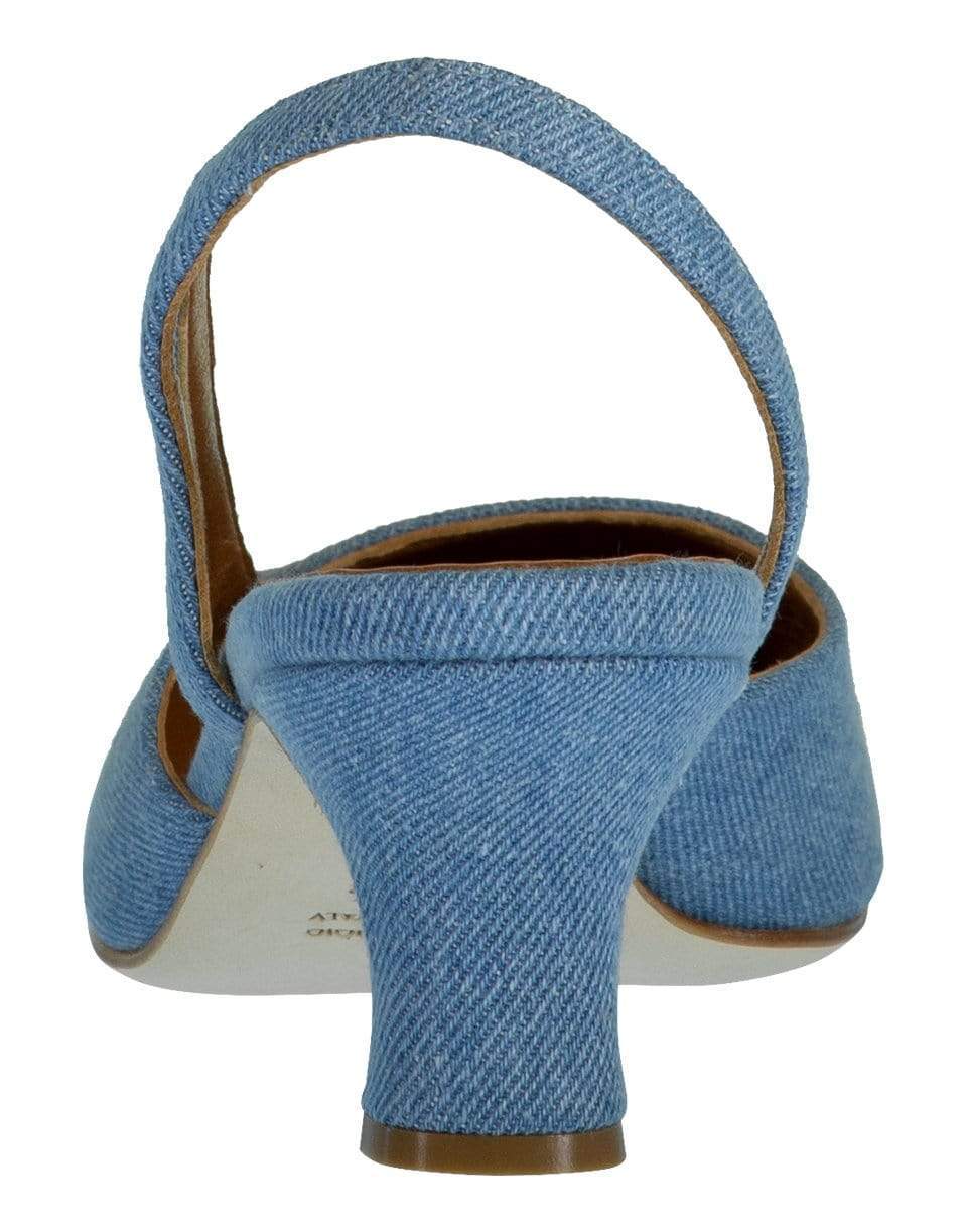 PARIS TEXAS-Denim Moc-Croco Slingback-