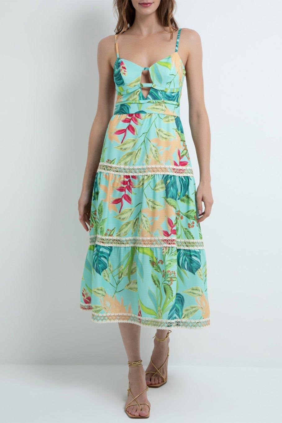 PATBO-Tropicalia Jute-Trim Midi-