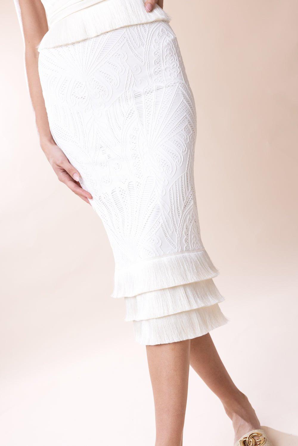 PATBO-Twist Fringe Midi Dress-