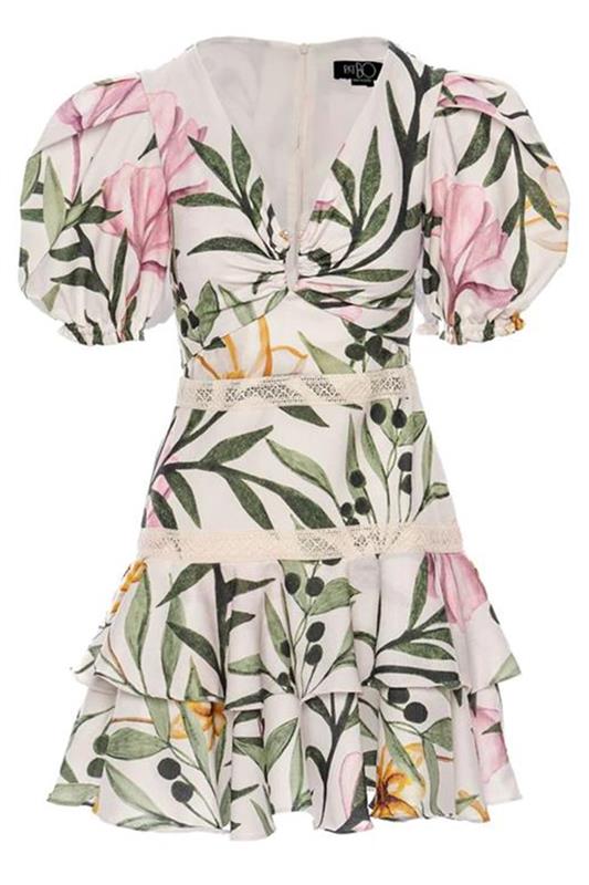 jasmine mini dress in white & floral Jasmine Mini Dress