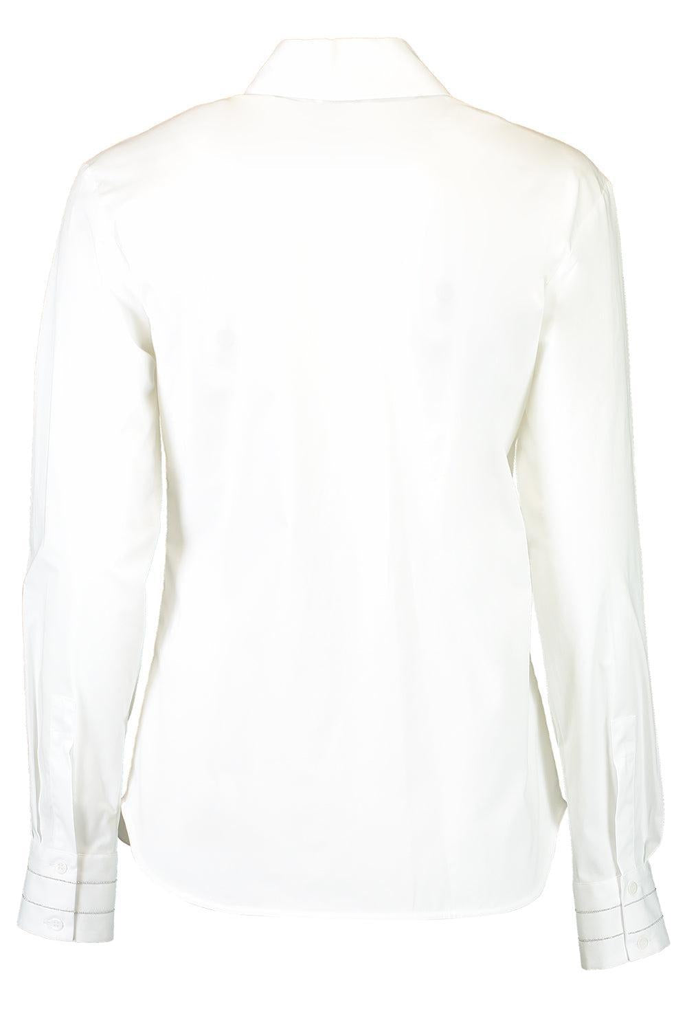 Cuff Detail Collared Shirt-LT WHT-38-CLOTHINGTOPBLOUSE-PESERICO