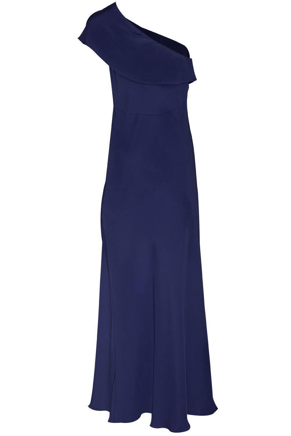 Draped Petal Gown - Sapphire-NEW SAPH-P-CLOTHINGDRESSGOWN-PETER COHEN