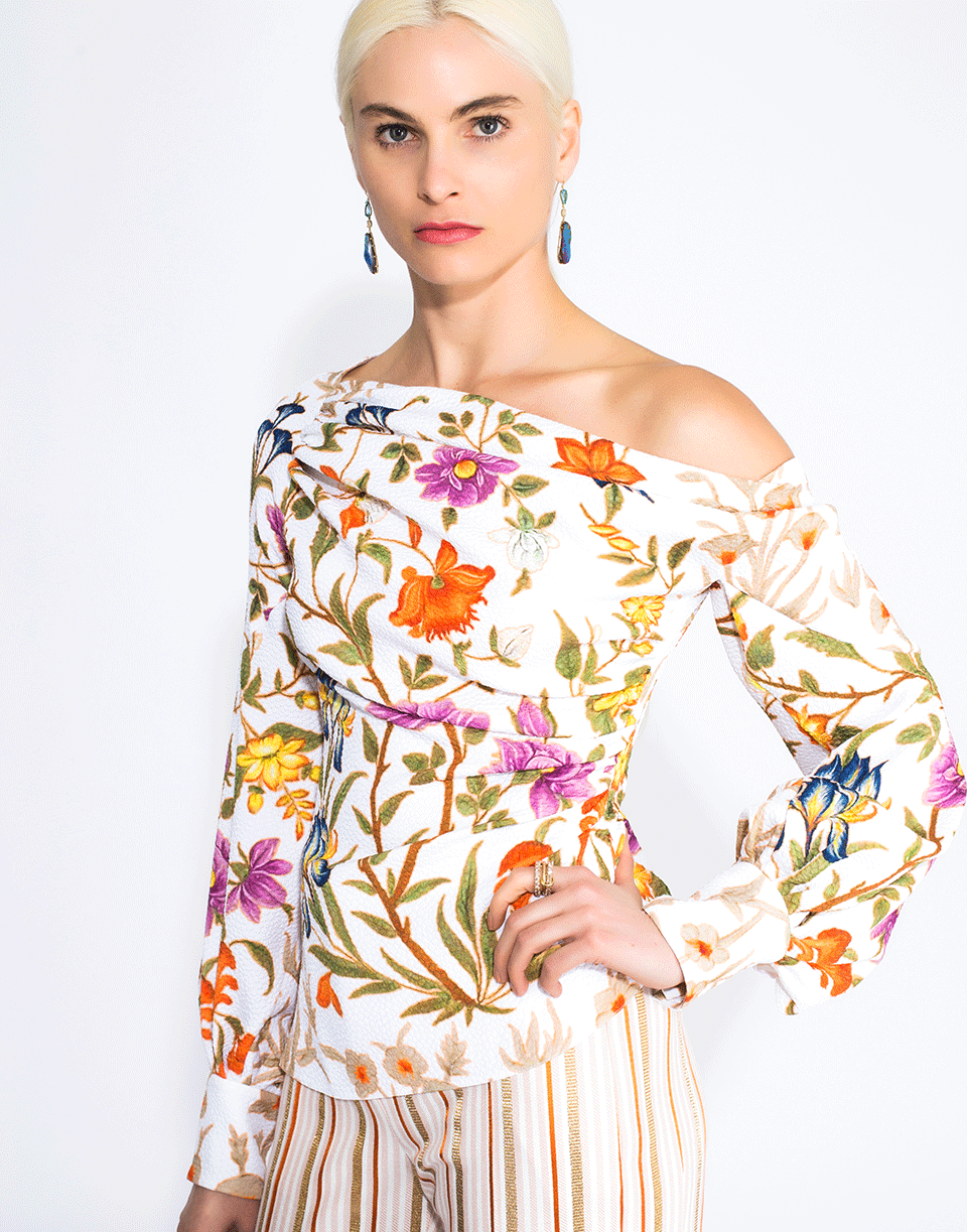 PETER PILOTTO-Printed Asymmetrical Blouse-