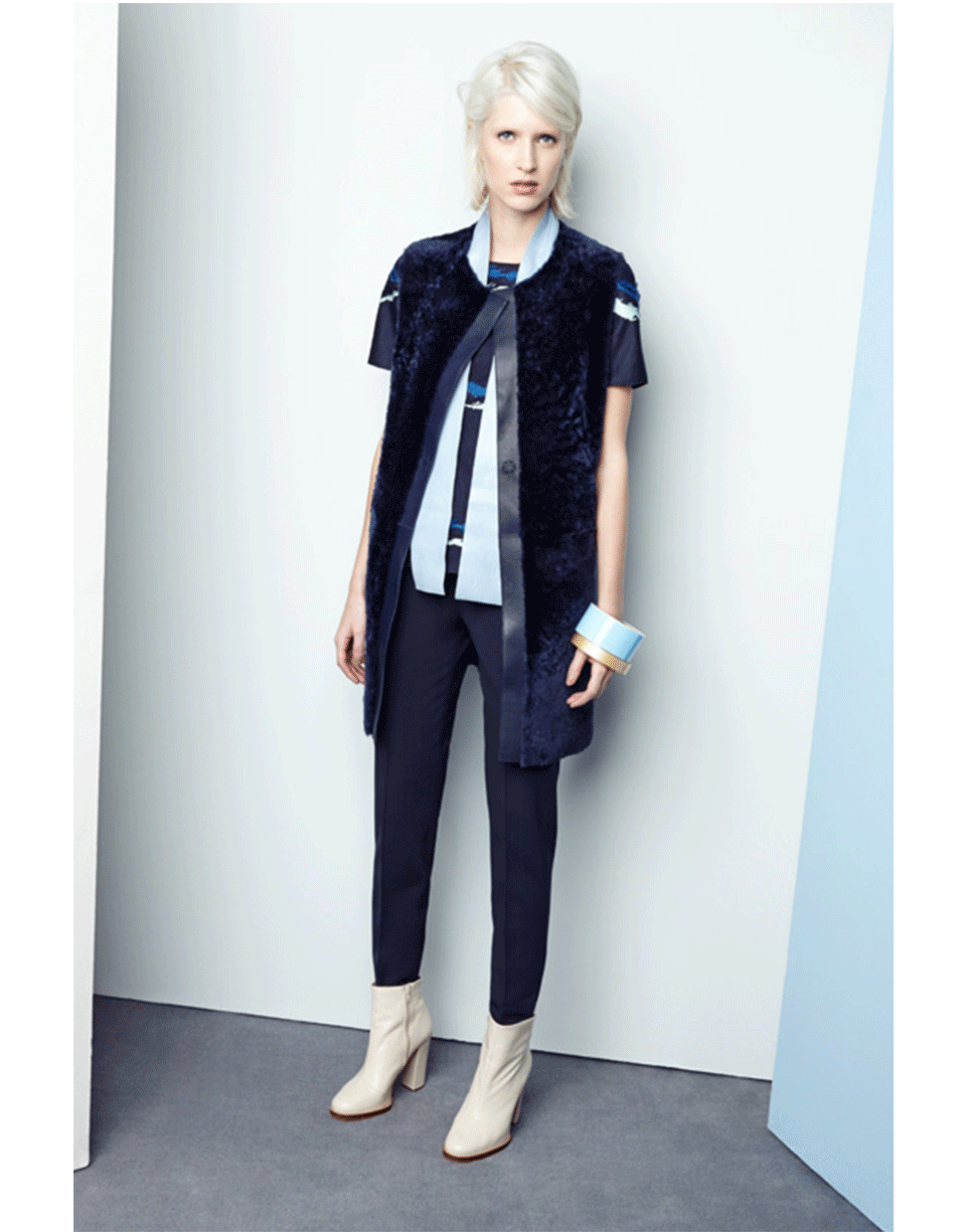 PIAZZA SEMPIONE-Reversible Shearling Vest-ULTRAMAR