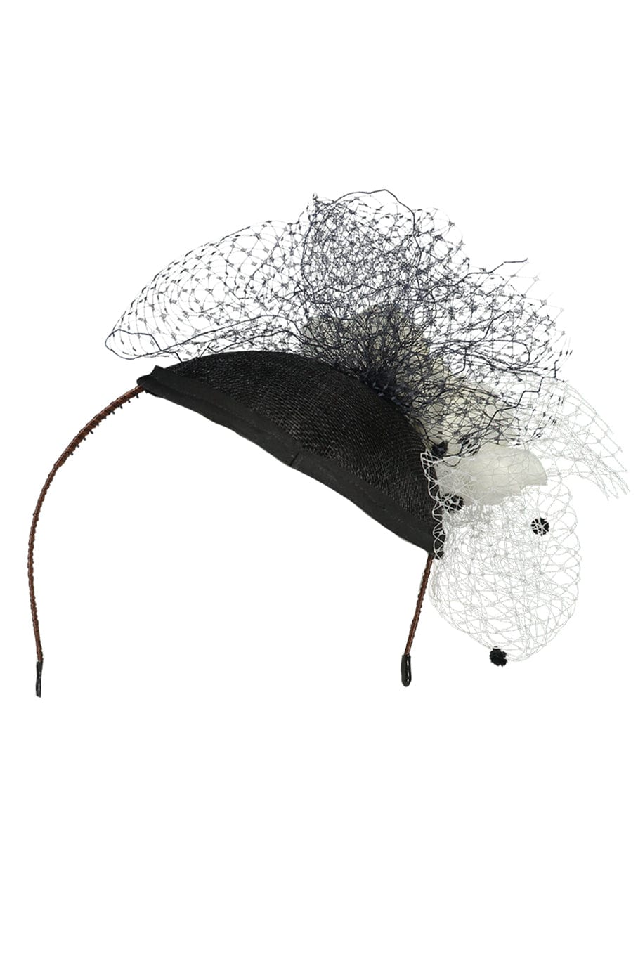 POMMENKARE FINE FASCINATO-Cocktail Hour Fascinator-BLK/WHT