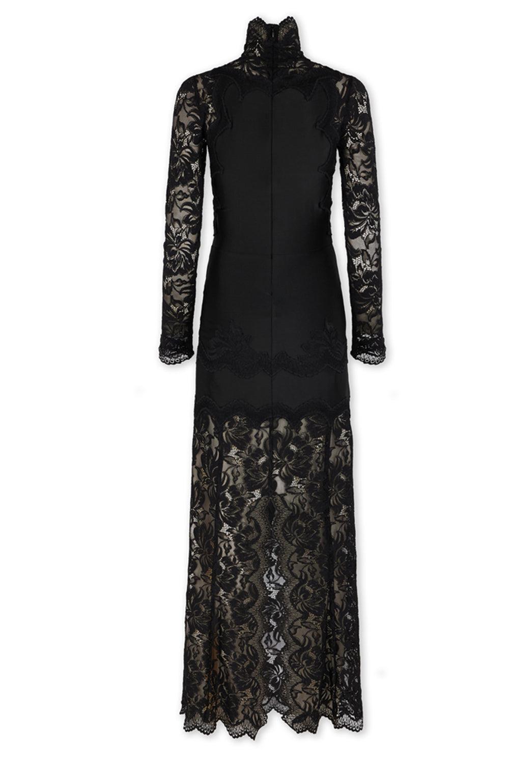 Long Sleeve High Neck Dress-BLACK-36-CLOTHINGDRESSCOCKTAIL-RABANNE