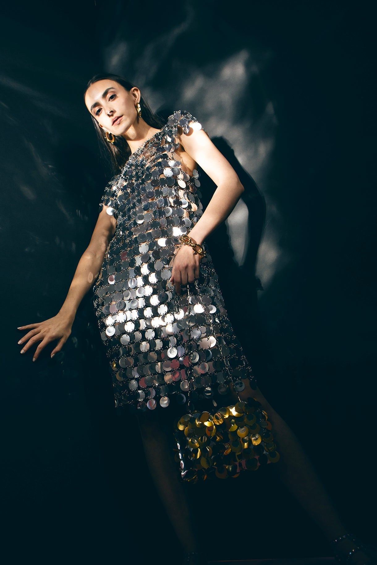RABANNE-Sequin Dress-