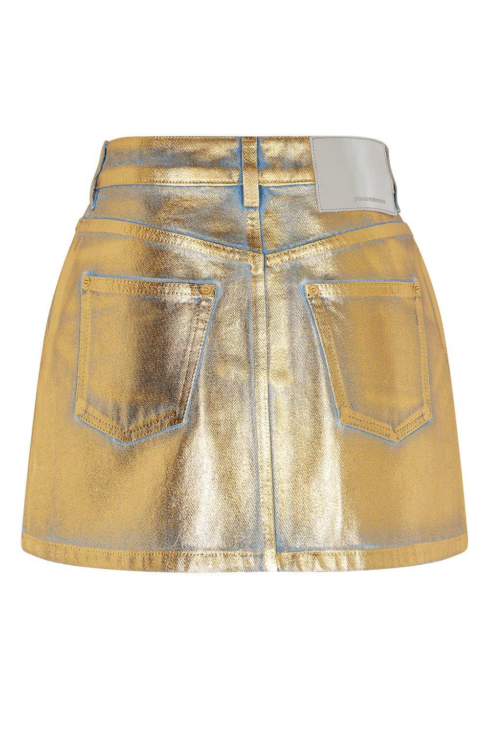 RABANNE-Mini Metallic Skirt-