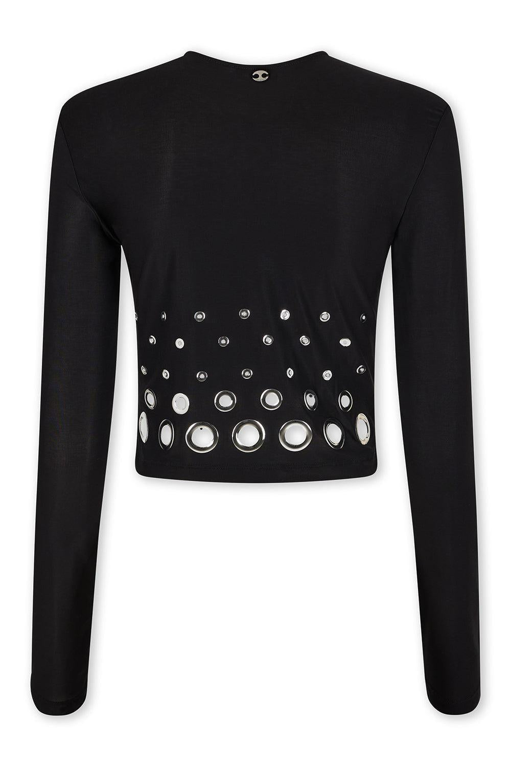 Ring Detail Crop Top-BLACK-36-CLOTHINGTOPKNITS-RABANNE