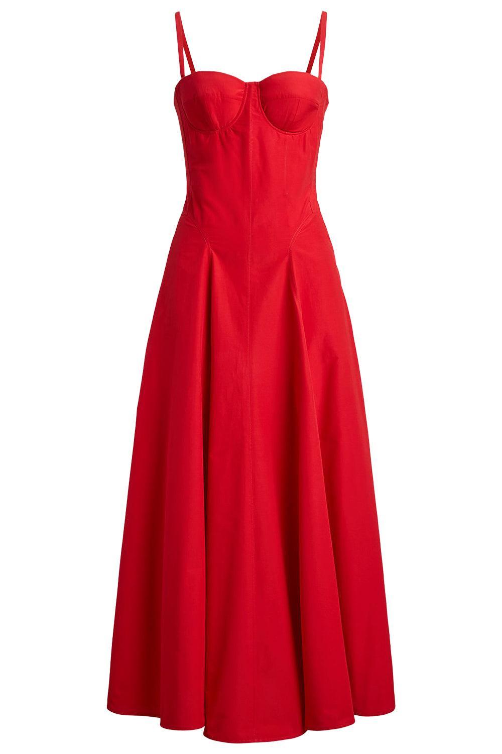 ralph lauren red dress long Collection, Marigot cotton-blend midi dress, Women, Red, US 8, Dresses _aw25 Intended to hit at Medium Stripe Blue Long US Size - Made To Order:6