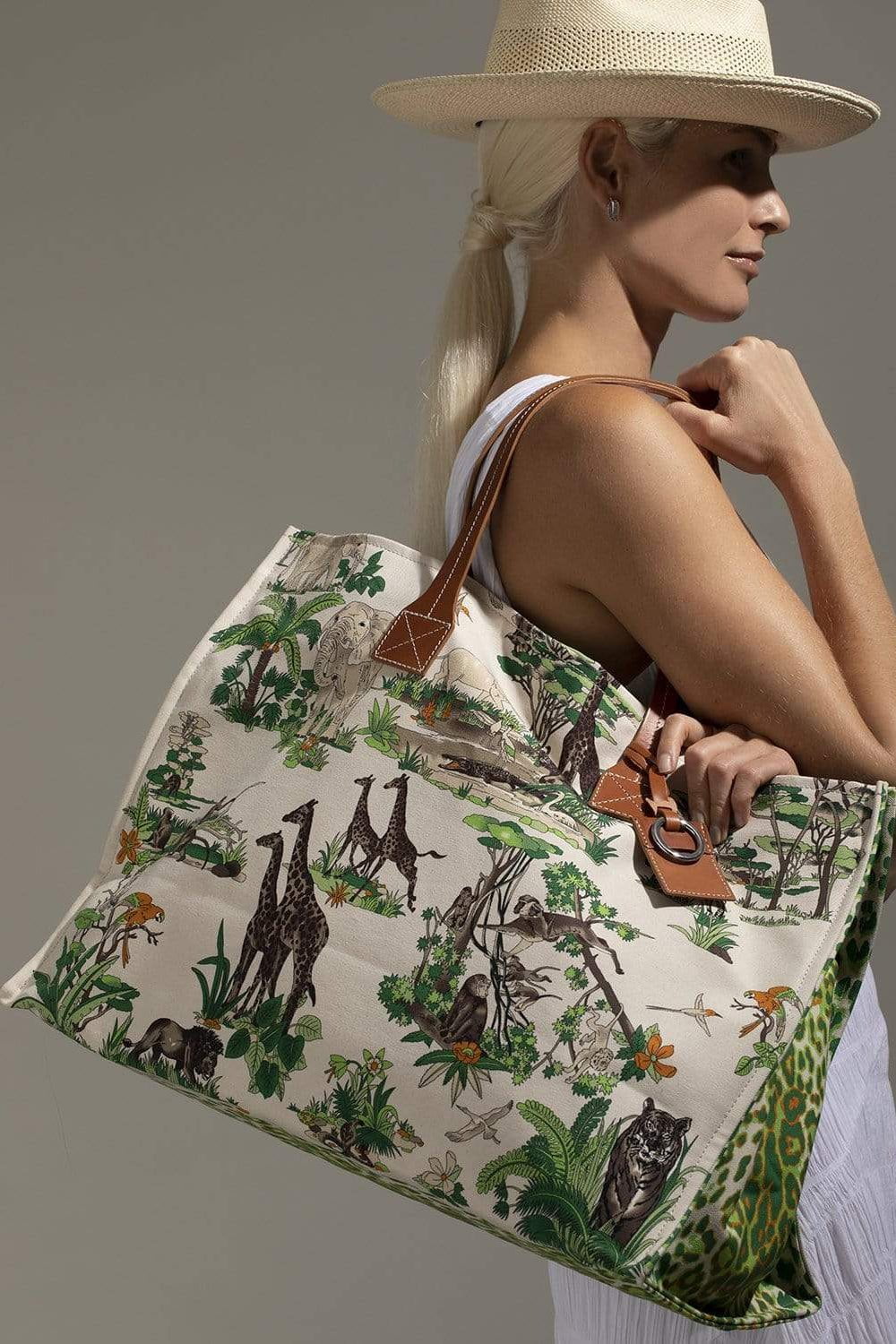 RANI ARABELLA-Large Safari Tote-LIME