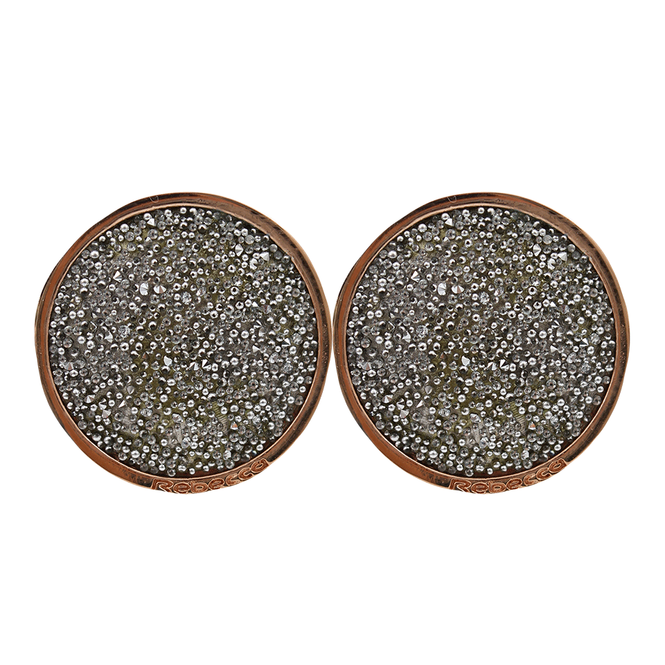 REBECCA-Swarovski Crystal Circle Clip Earrings-BRONZE
