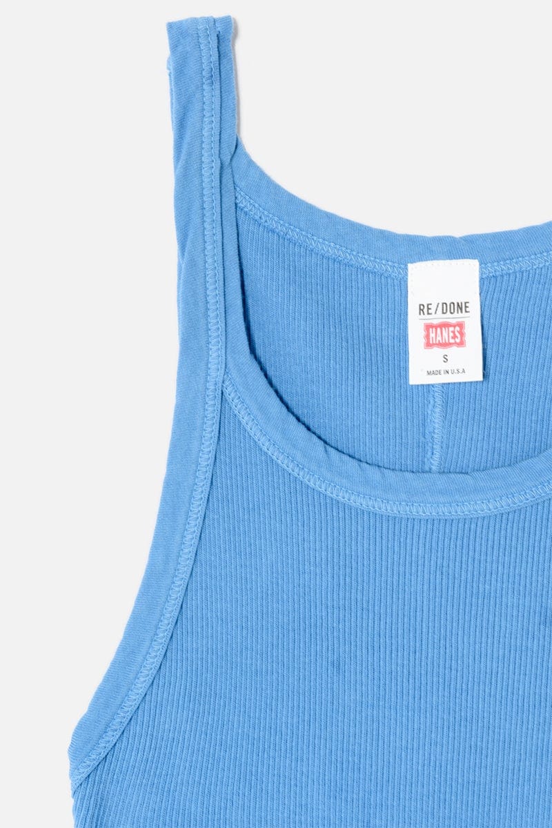 RE/DONE-Ribbed Tank - Azure-
