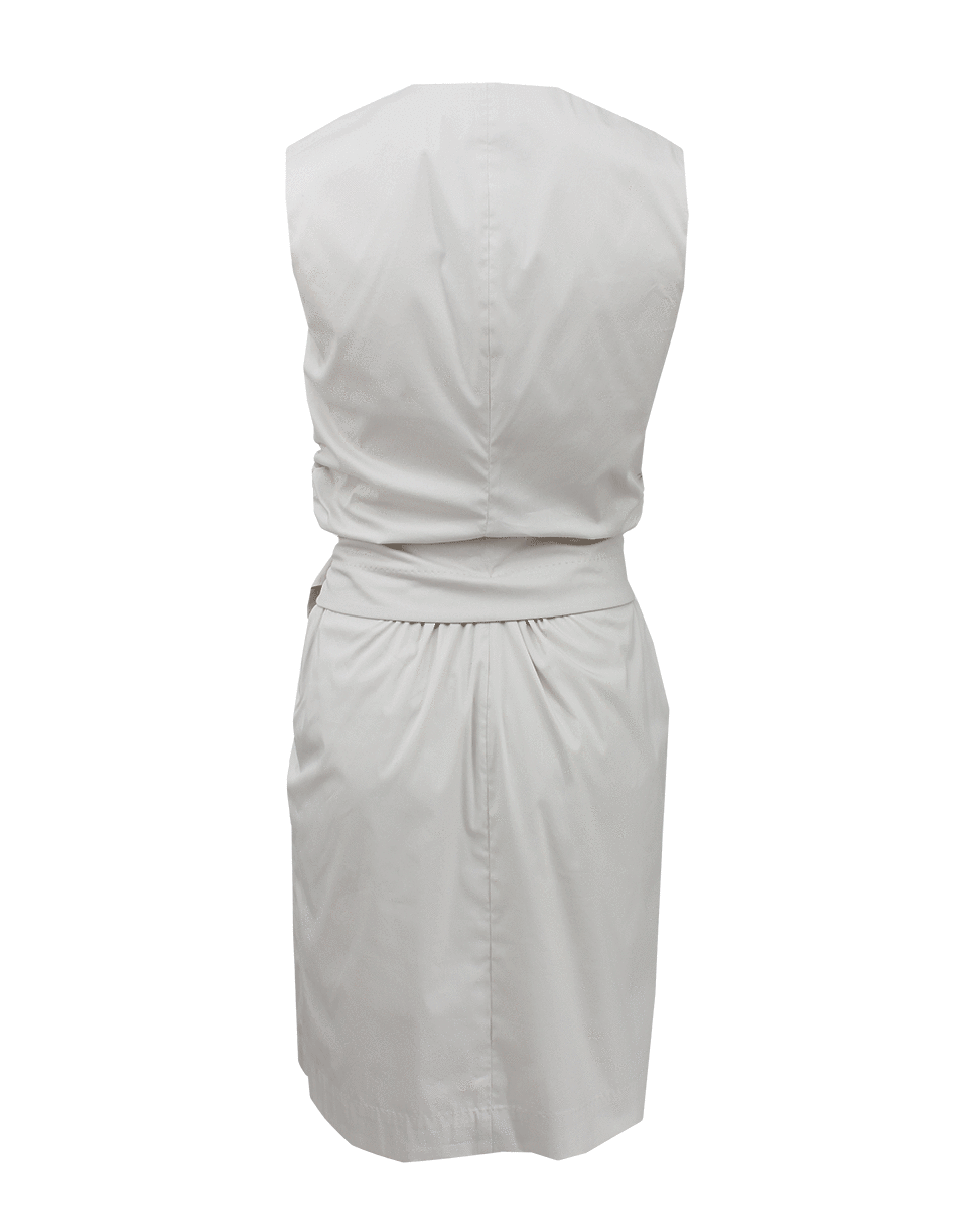 RENE LEZARD-Crewneck Ruched Dress With Belt-