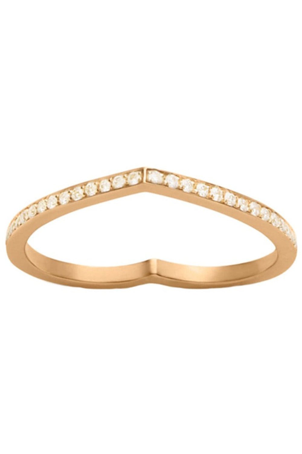 REPOSSI-Rose Gold Antifer Pave Diamond Heart Ring-ROSE GOLD
