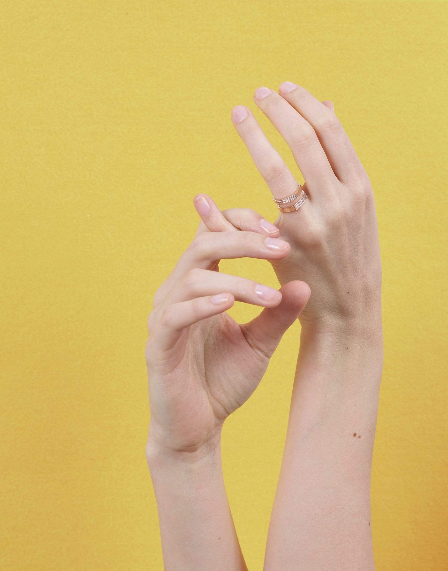 REPOSSI-Antifer Full and Half Row Diamond Pave Ring-ROSE GOLD