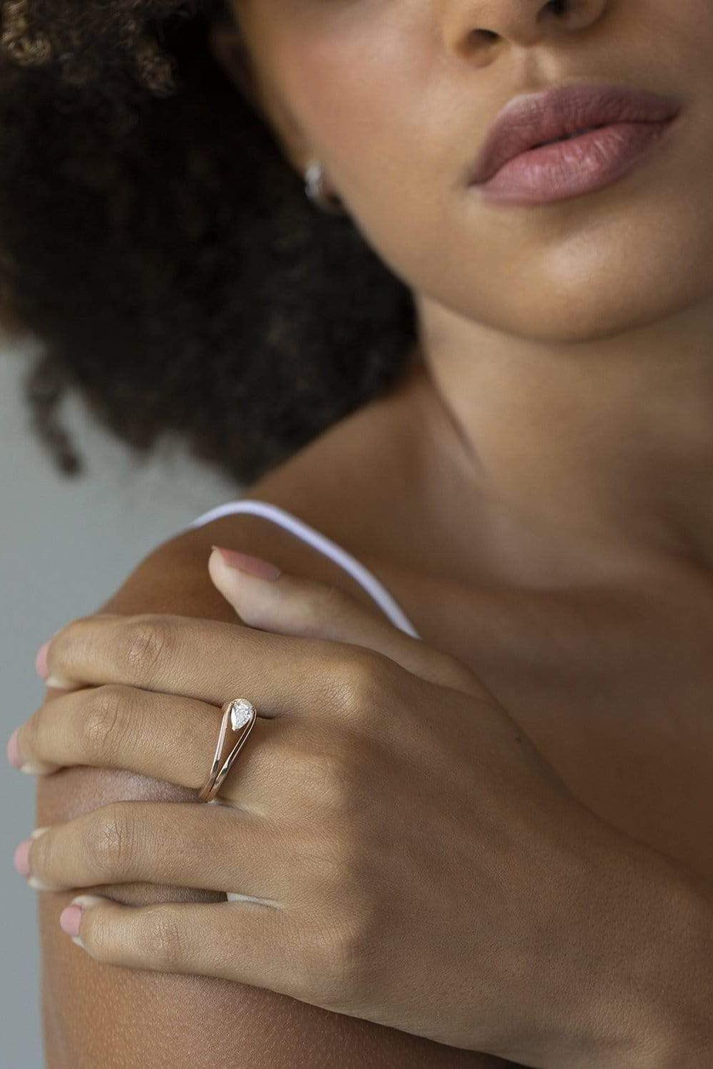 REPOSSI-Serti Inverse Diamond Ring - Rose Gold-ROSE GOLD