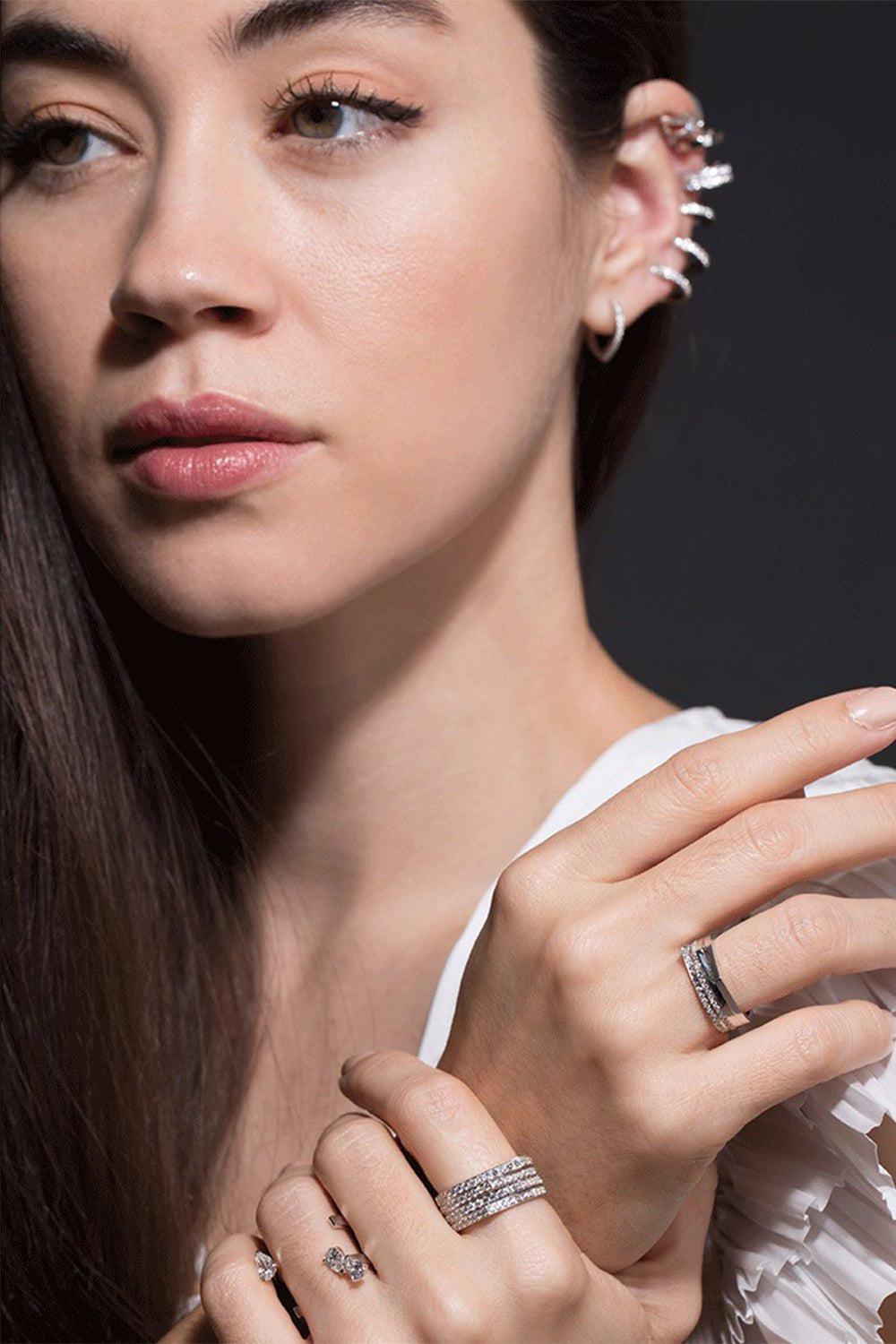 REPOSSI-Antifer 2 Pave Diamond Row Ring-WHITE GOLD