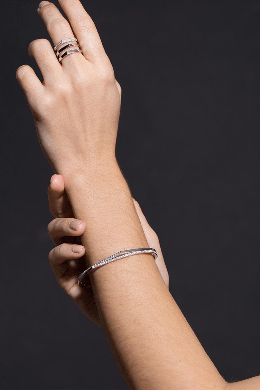 REPOSSI-Antifer Off Width diamond Pave Ring-WHITE GOLD