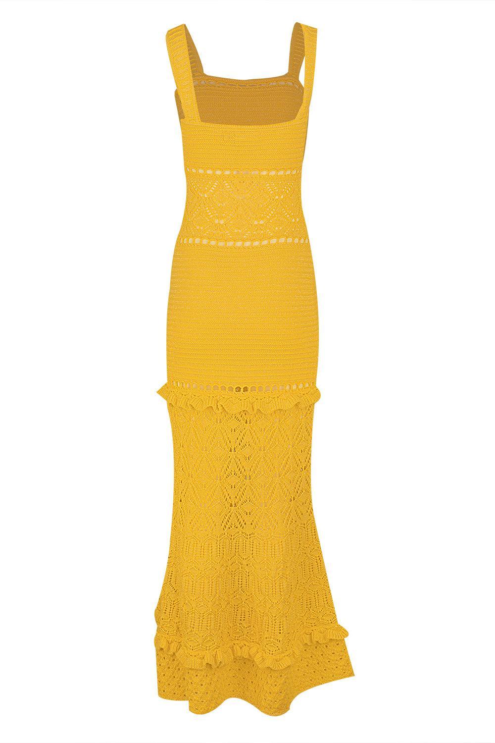 Winona Crochet Dress-SOL/GOLD-XS-CLOTHINGDRESSCASUAL-RETROFETE