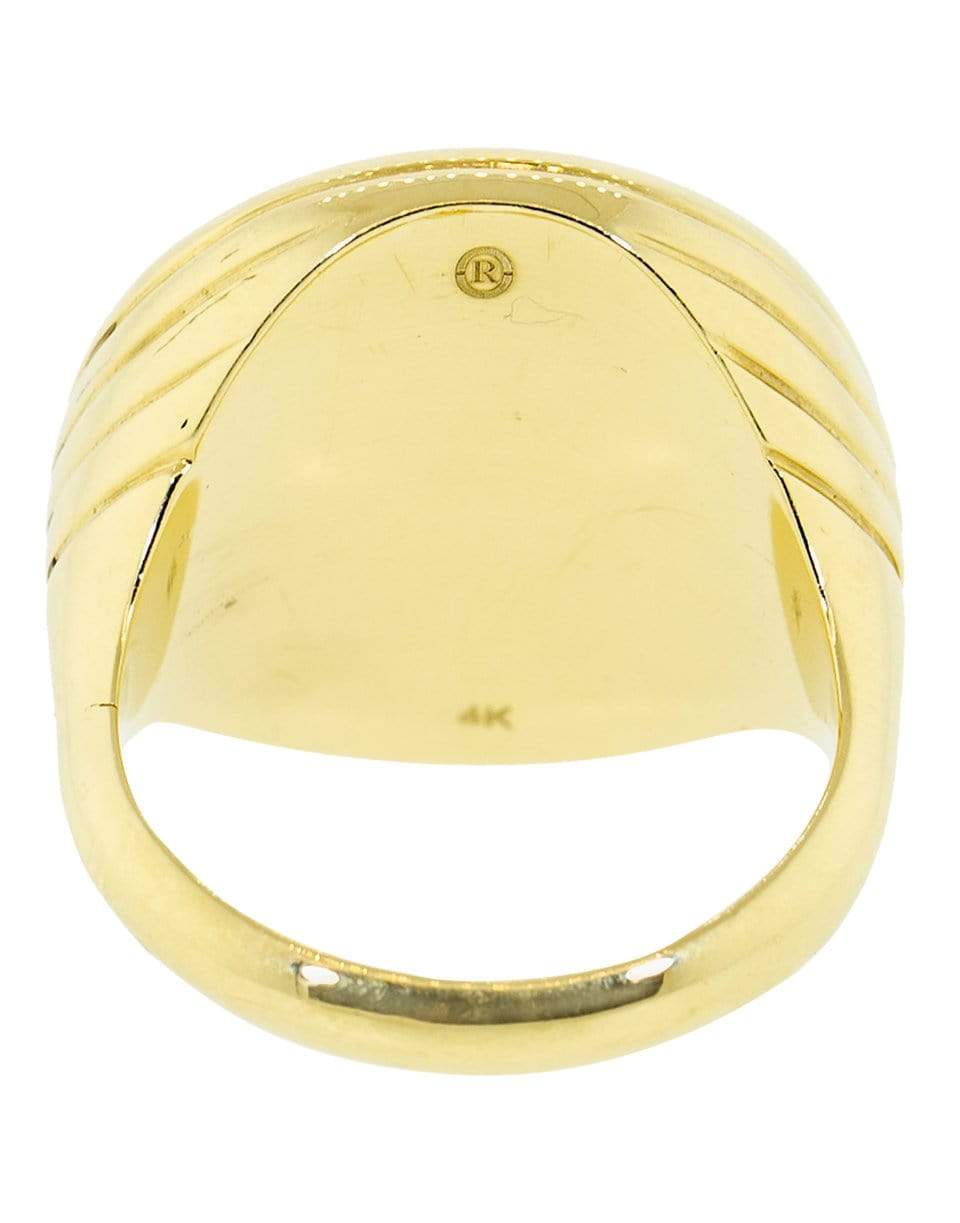 RETROUVAI-Compass Signet Ring-YELLOW GOLD