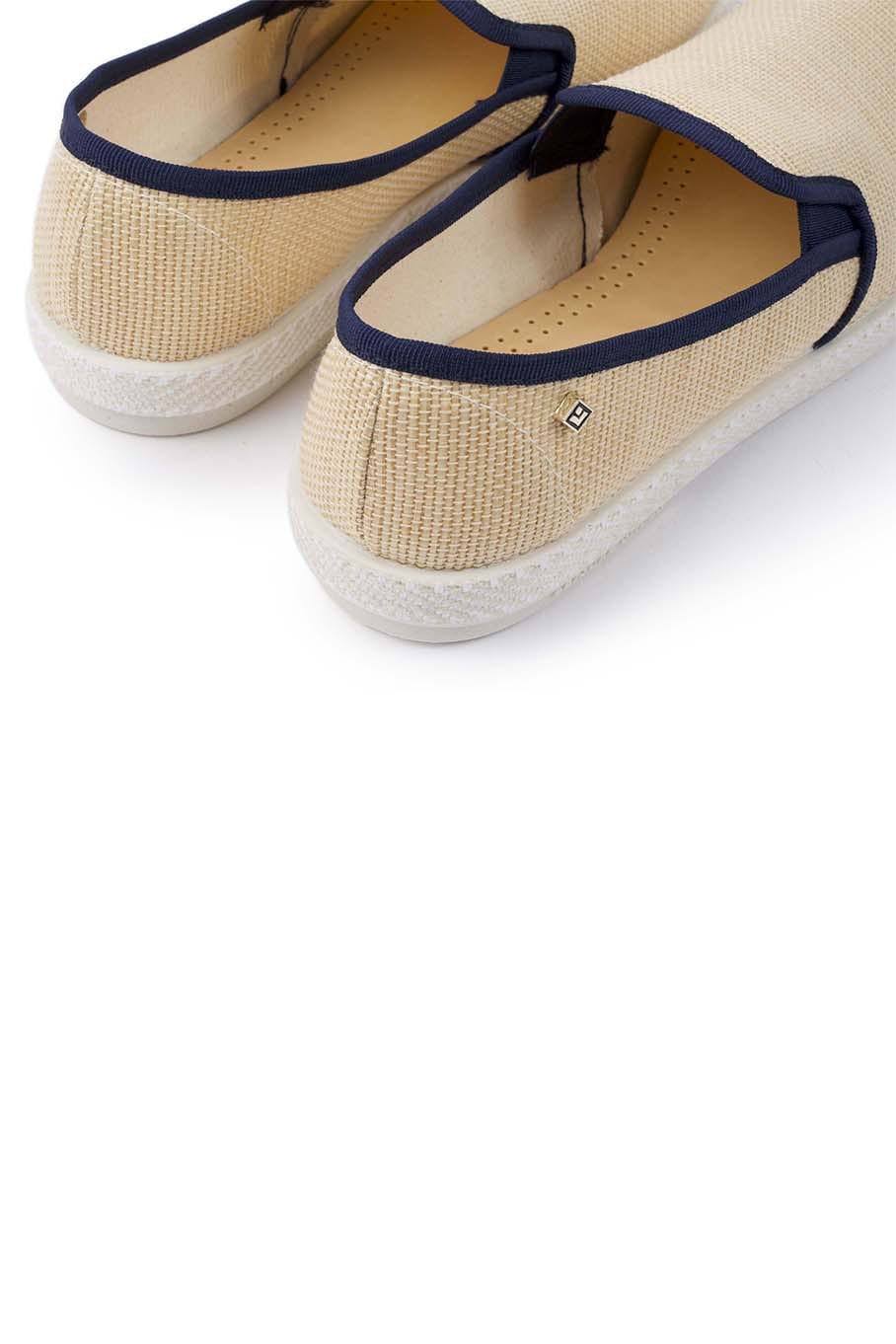 RIVIERAS-Montecristi Navy Raffia Slip On Loafer-