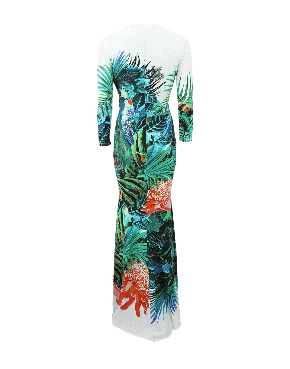 ROBERTO CAVALLI-Tropical Print Gown-