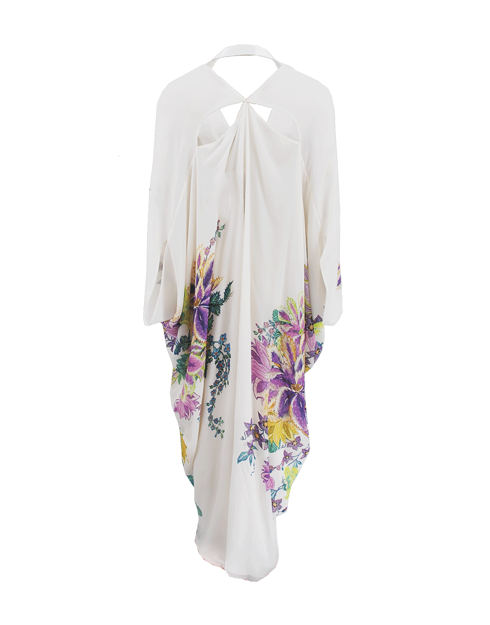 ROBERTO CAVALLI-Floral Print Silk Caftan-