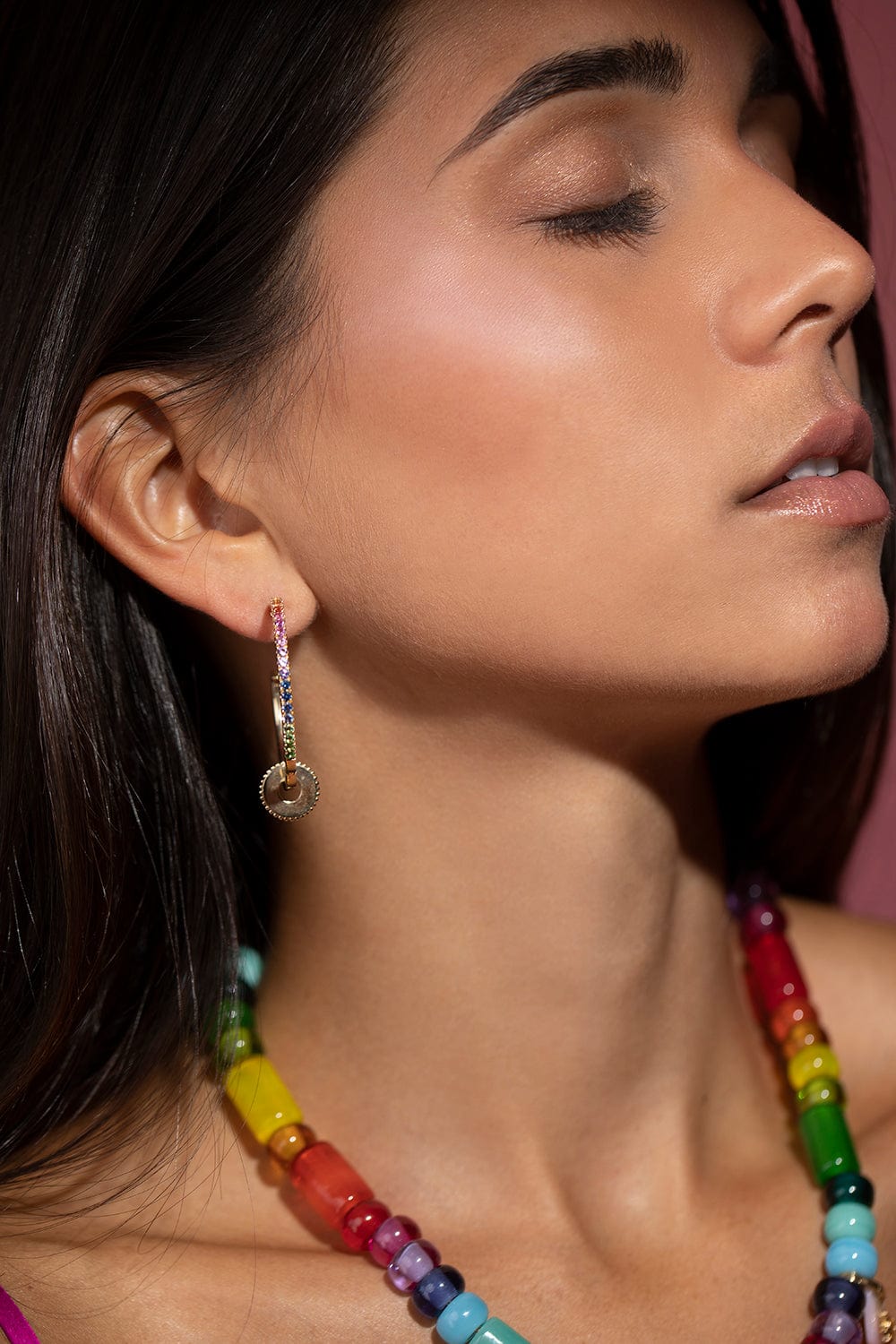 ROBINSON PELHAM-Giant Orb Rainbow Hoops-YELLOW GOLD