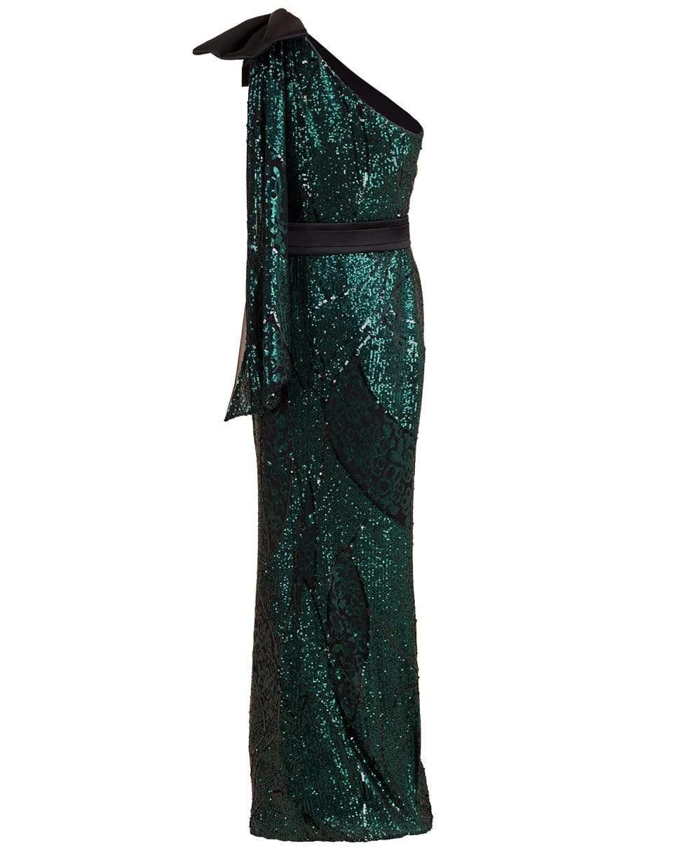 SAFIYAA-Gwendolyn Sequin Gown-GRN/BLK