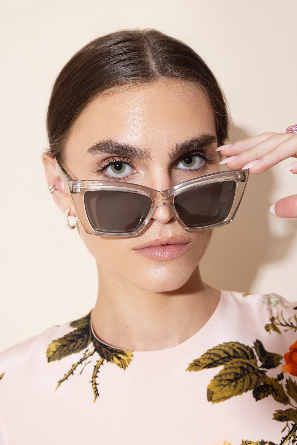 SAINT LAURENT-New Wave Cat Eye Sunglasses-GREY/SILVER