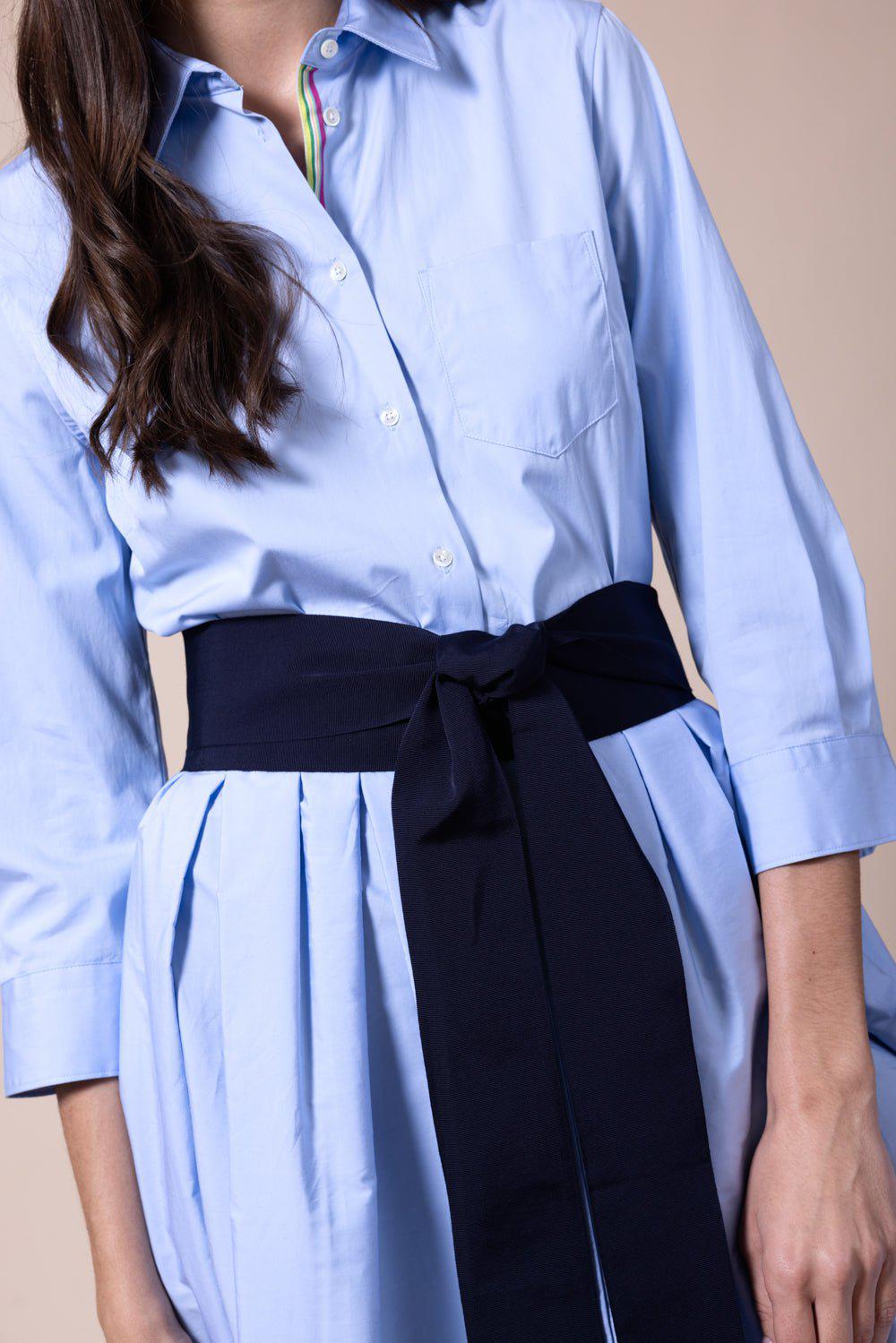 SARA ROKA-GG Ribbon Belt - Navy-