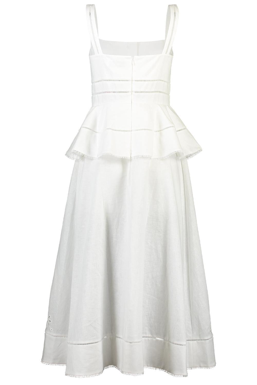 Peplum Midi Dress-CREAM-2-CLOTHINGDRESSCASUAL-self-portrait