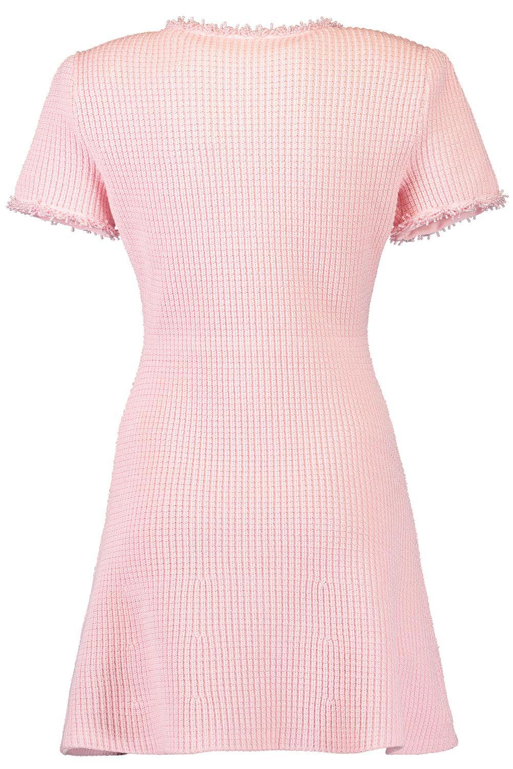 Textured Mini Dress-PINK-XS-CLOTHINGDRESSCASUAL-self-portrait