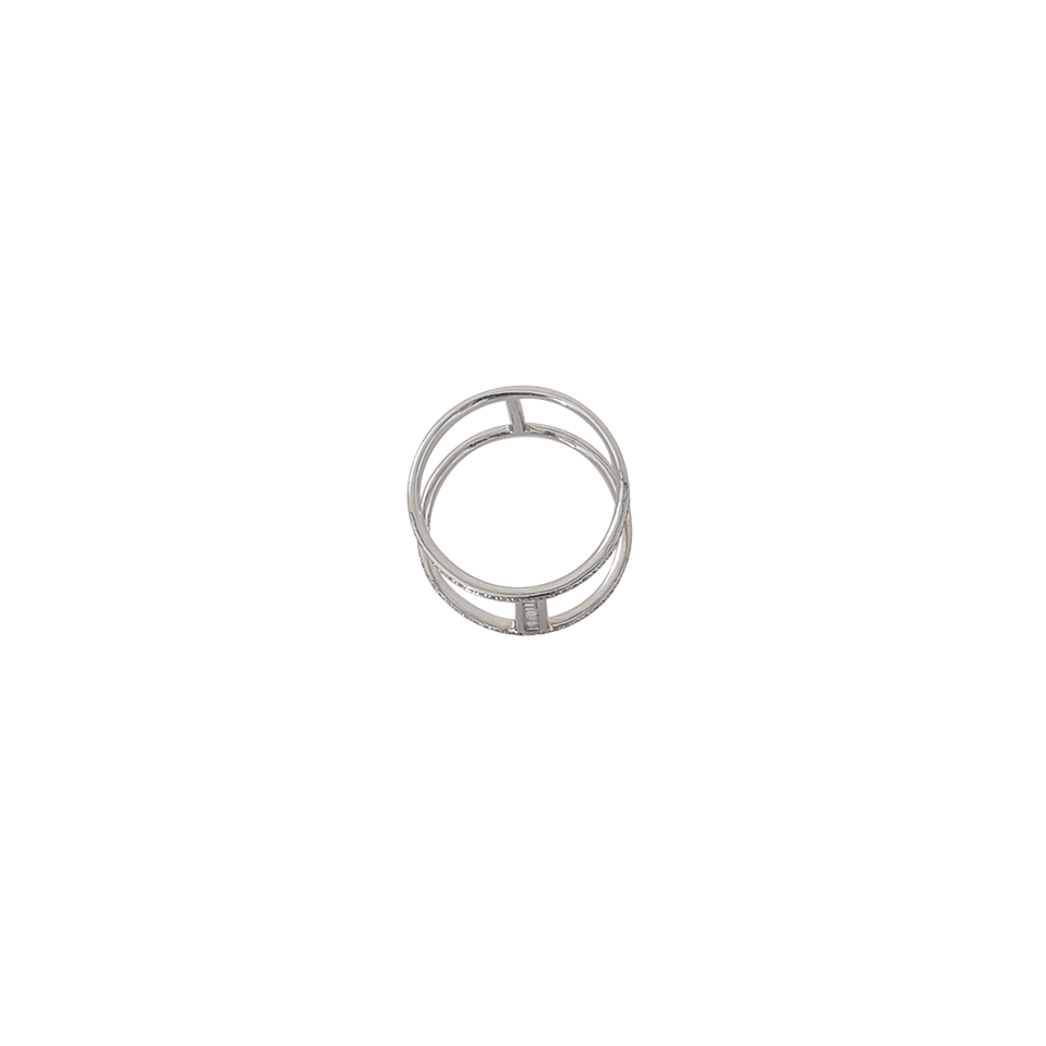 SHAY JEWELRY-Baguette Diamond H Ring-WHITE GOLD