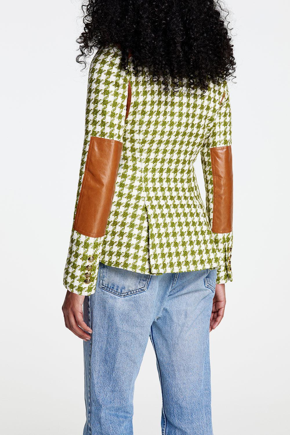 Rifle-Patch Equestrian Blazer - Fern Houndstooth-FERNHNDS-2-CLOTHINGJACKETBLAZERS-SMYTHE