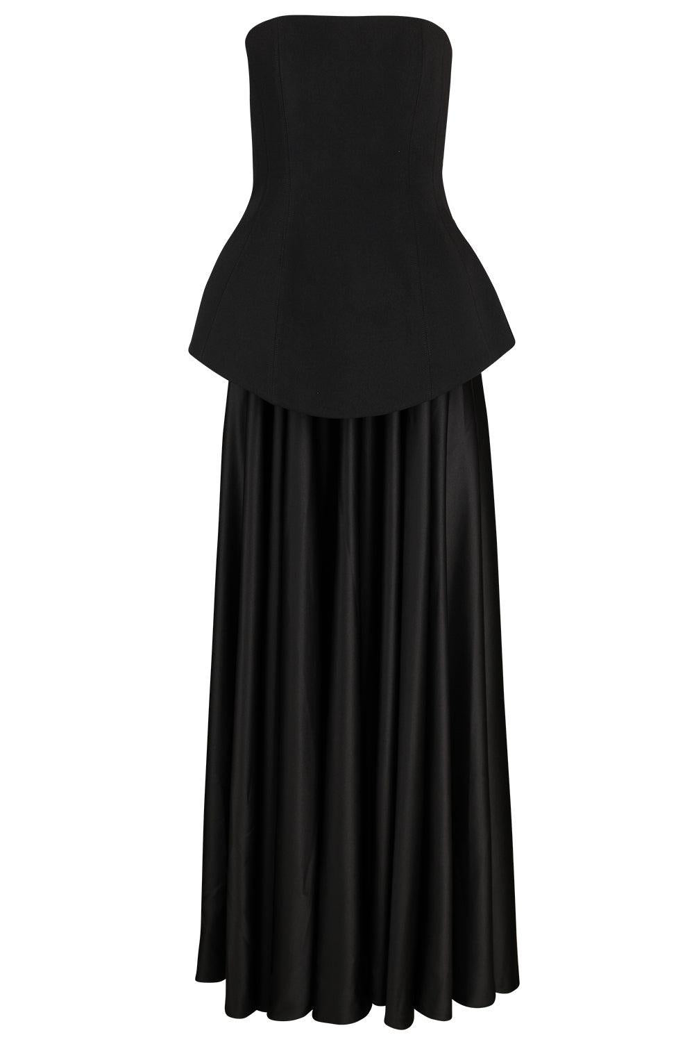 Solace London Peplum Oriana Maxi Dress - Black