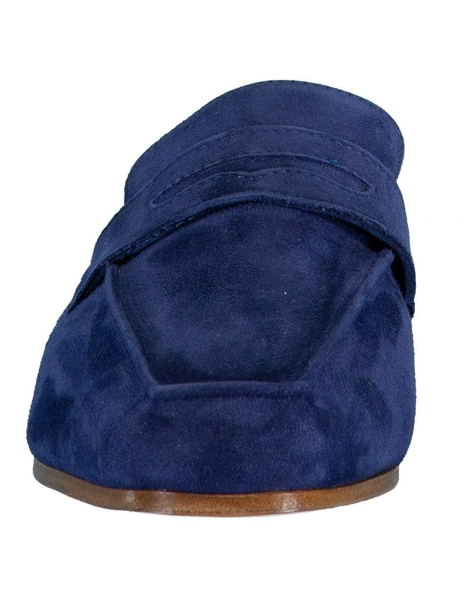 SOPHIQUE-Blue Ink Riviera Suede Leather Mule-