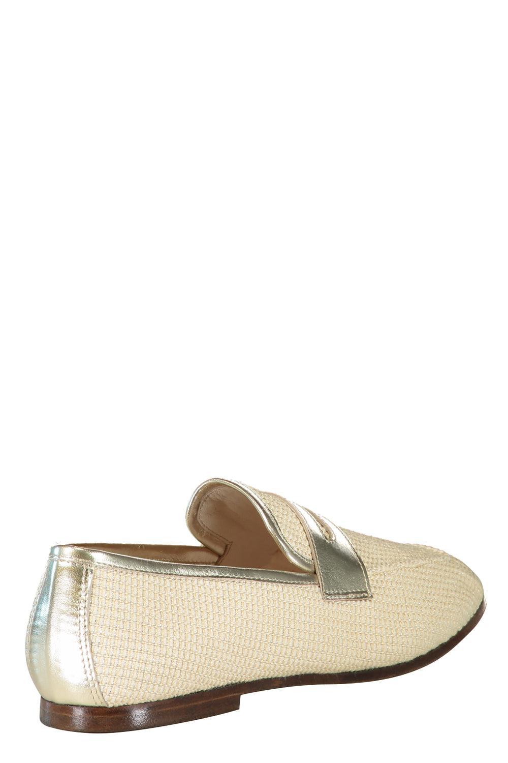 Essenziale Raffia Loafer - Gold-GOLD-36-SHOEFLAT SHOE-SOPHIQUE