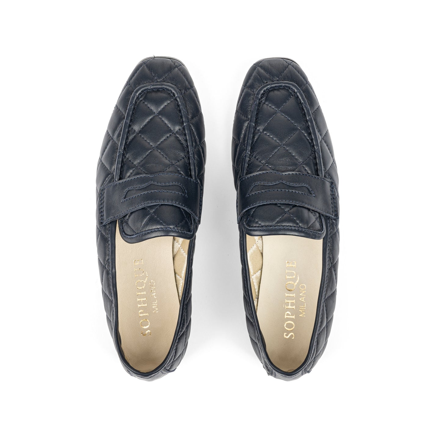 Essenziale Loafers - Quilted Navy-NAVY-36-SHOEFLAT SHOE-SOPHIQUE