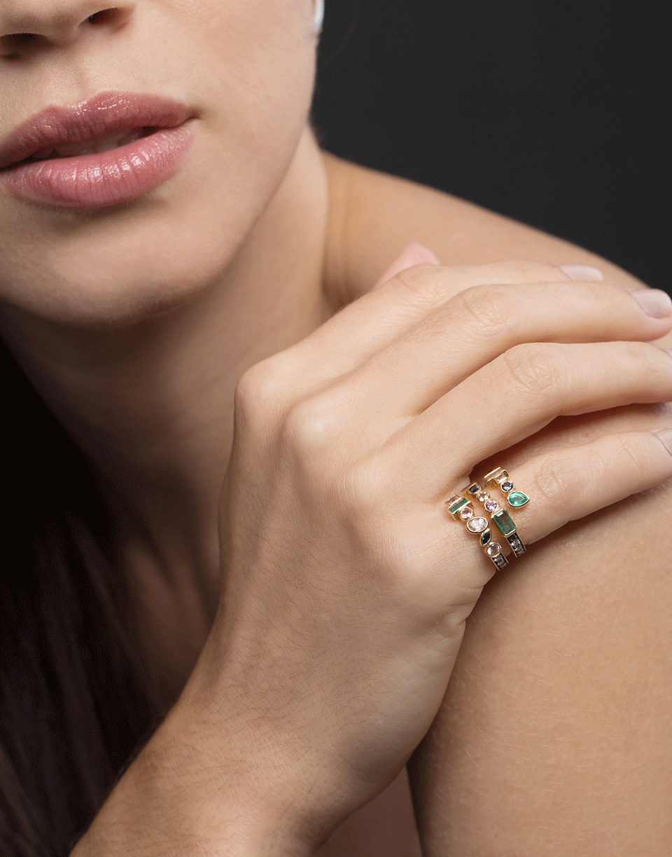 SORELLINA-Multi-Color Coil Ring-YLWGLD