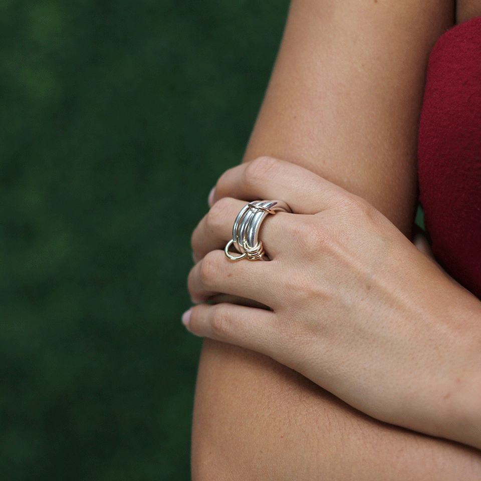 SPINELLI KILCOLLIN-Vela Five Link Ring-SILVER