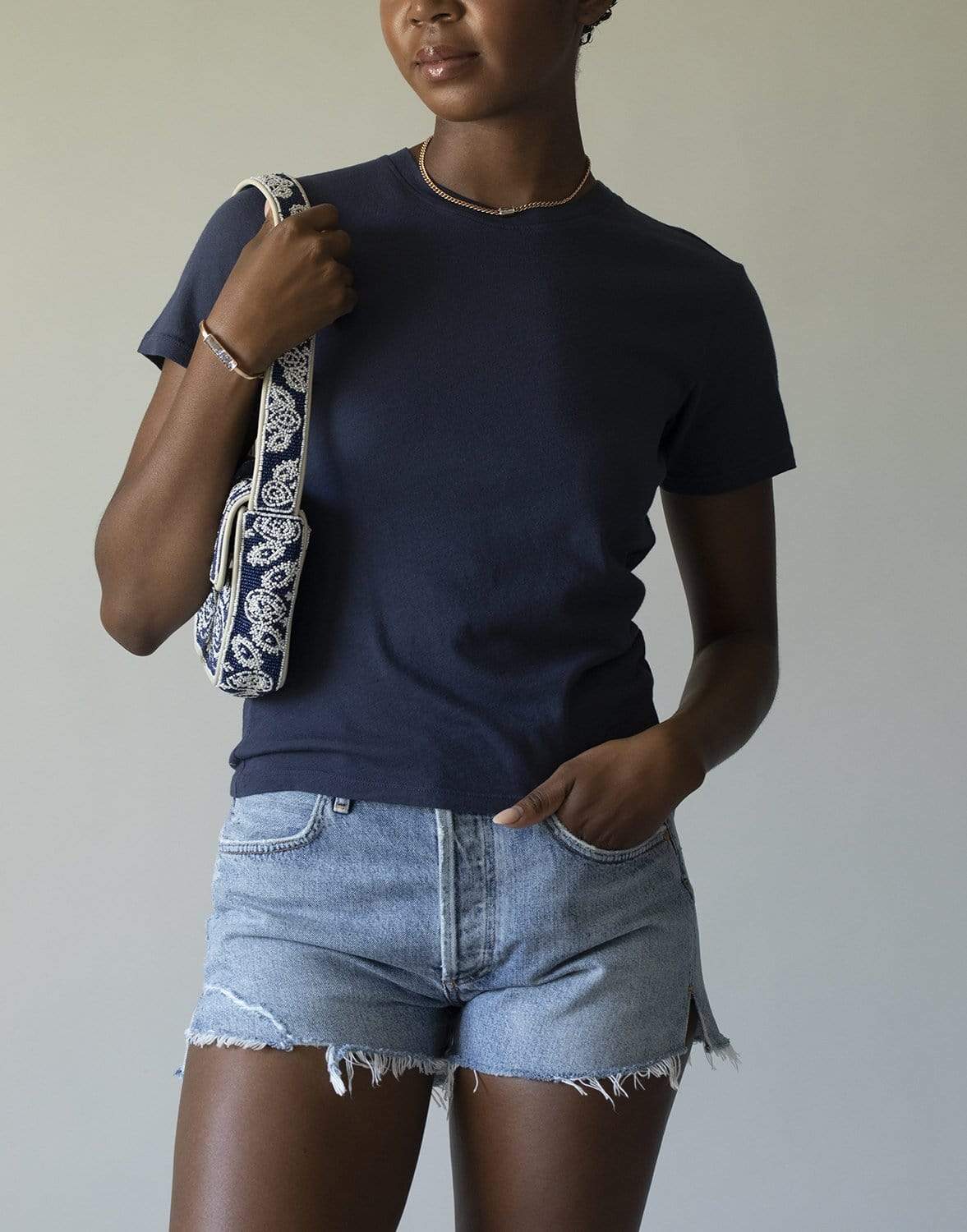 SPRWMN-Baby Tee - Navy-