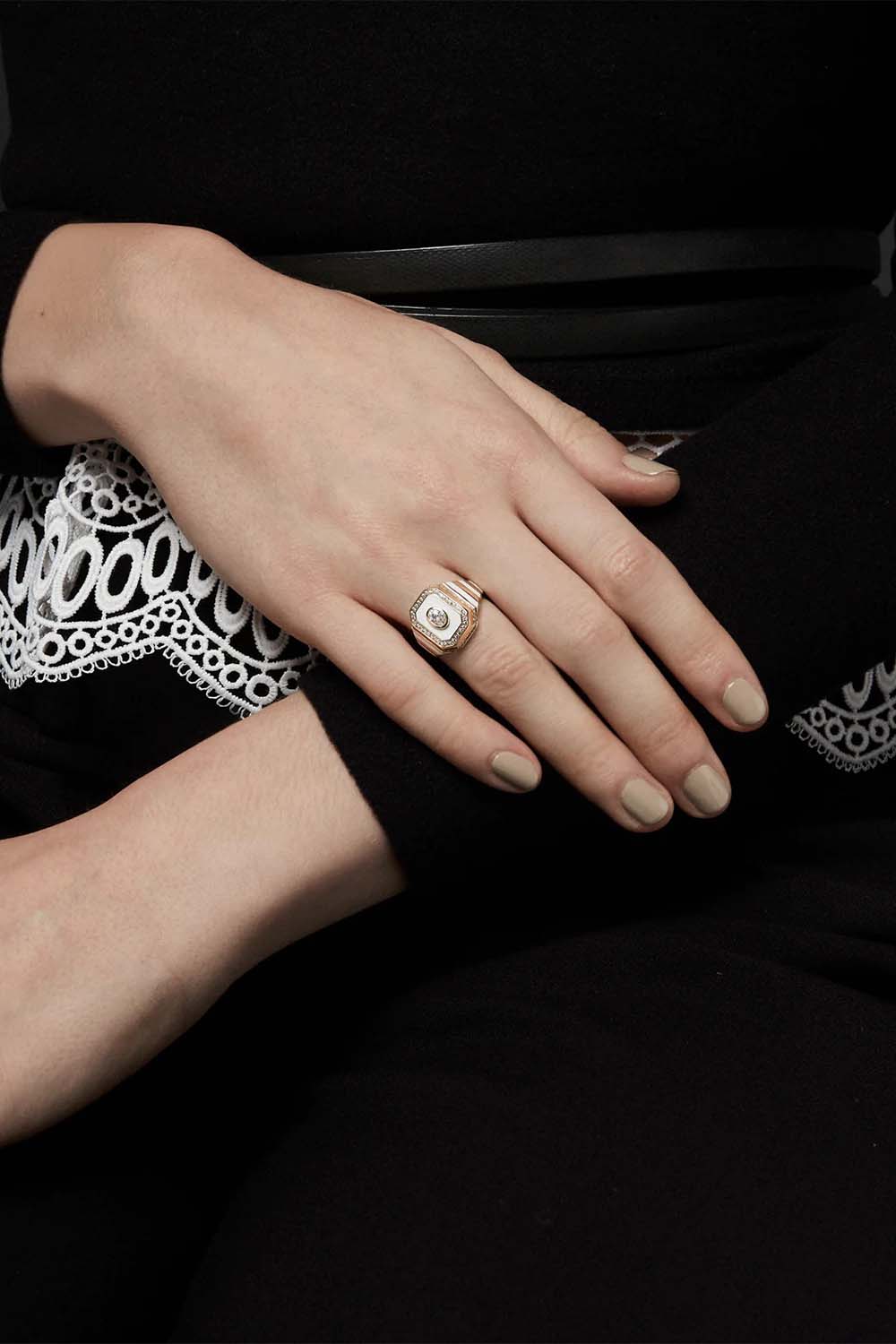 STATE PROPERTY-Tsang Pink Panther Signet Ring-ROSE GOLD