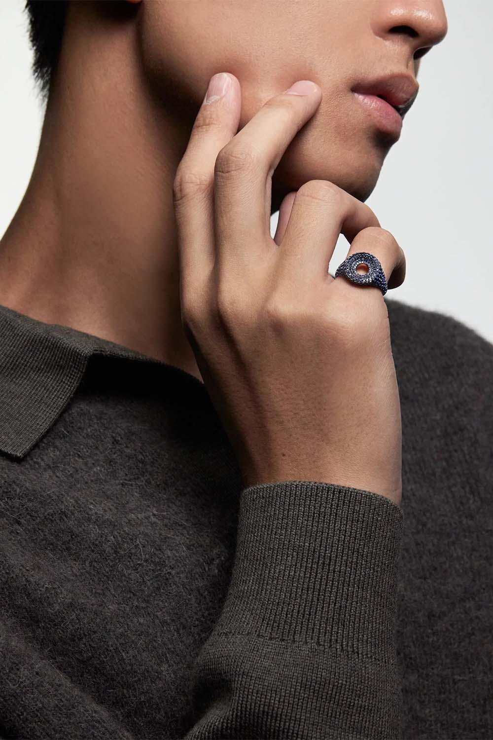 STATE PROPERTY-Pink Ombre Signet Ring-YELLOW GOLD